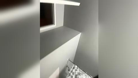 Media: A video of a small, dimly lit attic room with a sloped ceiling. The room features a window with a white frame and a single light fixture emitting a soft glow. A patterned quilt is visible on the bed in the background.